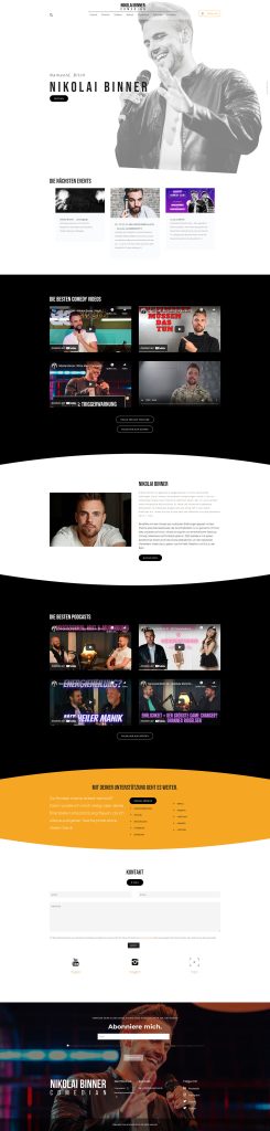 Entertainer Comedian Wordpress Webdesign Website erstellen lassen